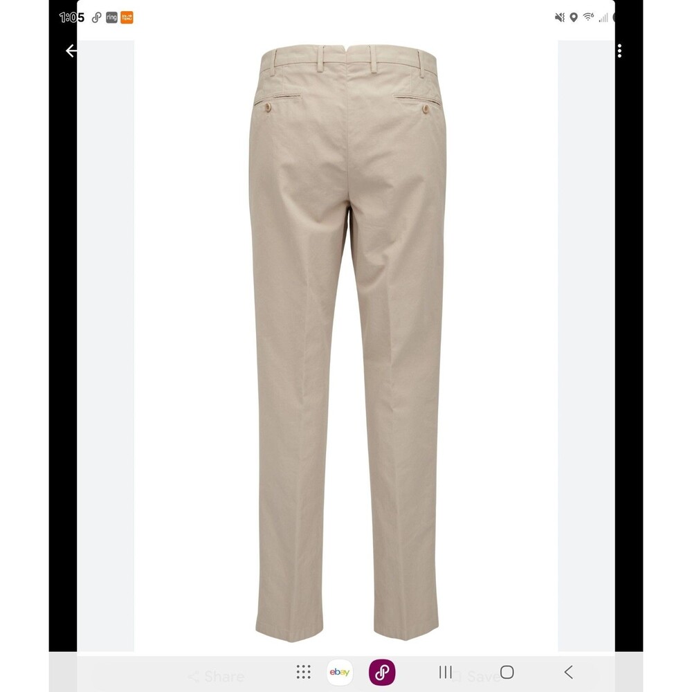 Loro Piana 100% Virgin Wool Cream Flannel Pants Trousers Men's Size Italy 50